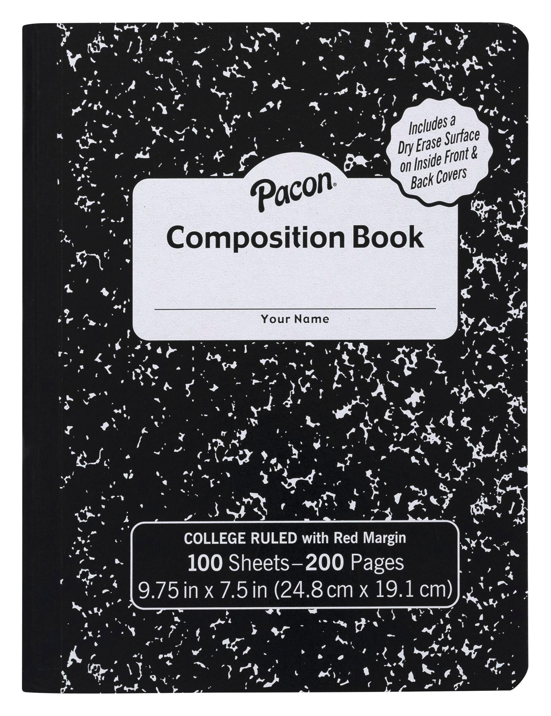 Pacon Composition Books with Dry Erase Surfaces, Black Marble, Item Number 2088689